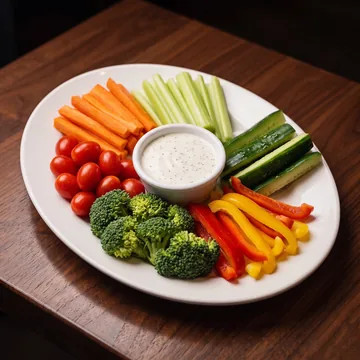 Crudité platter with ranch dip
