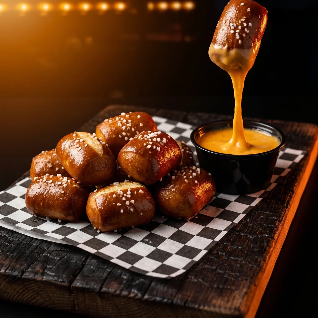 Pretzel Bites with Beer Cheese at Rush Hour