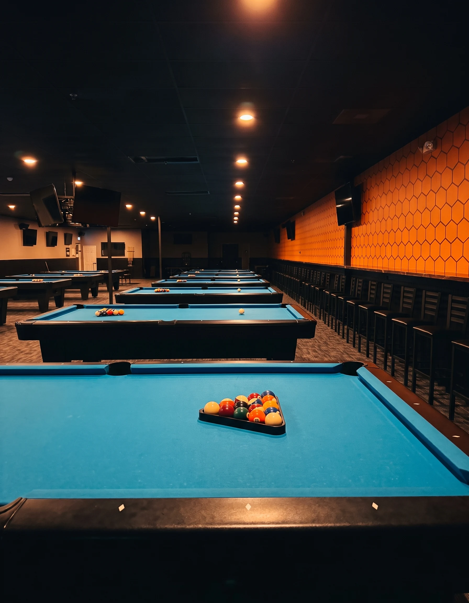 A pool table at Rush Hour